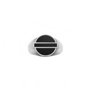 NEW MISSION ATELIER men's fusion signet ring in black